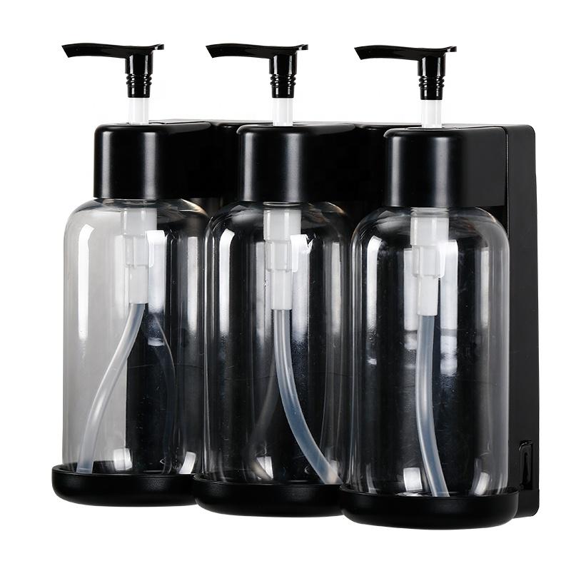 5%OFF Triple Liquid Soap Dispenser Bottle Factory Price Hotel Soap Dispenser Wall Mounted Installation ABS Plastic Leekong 1pcs
