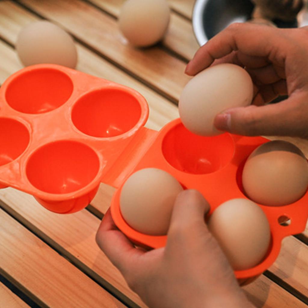 4 Count Egg Cartons Reusable Plastic Egg Container Anti Drop Home Storage Box for Outdoor Camping Plastic Egg Cartons