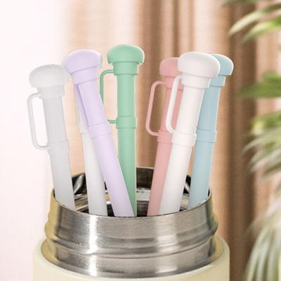 Reusable Silicone Straws With Straw Cover Large Diameter Straw Long Straw Water Bottle for 40 Oz 30 Oz Cup Tumbler