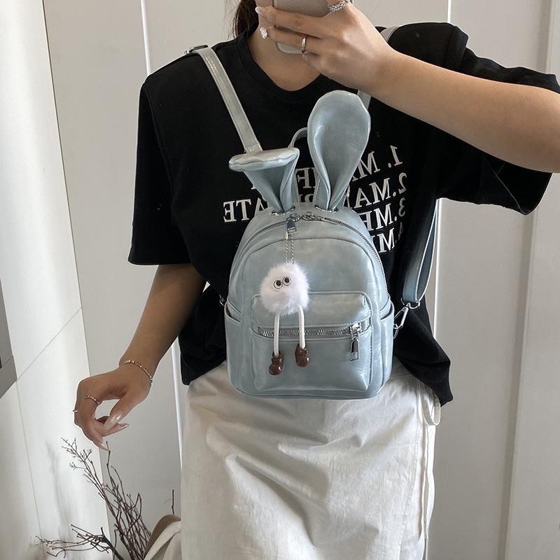 Cute rabbit ears small backpack 2025 new Mori sweet girl fashion niche versatile travel backpack