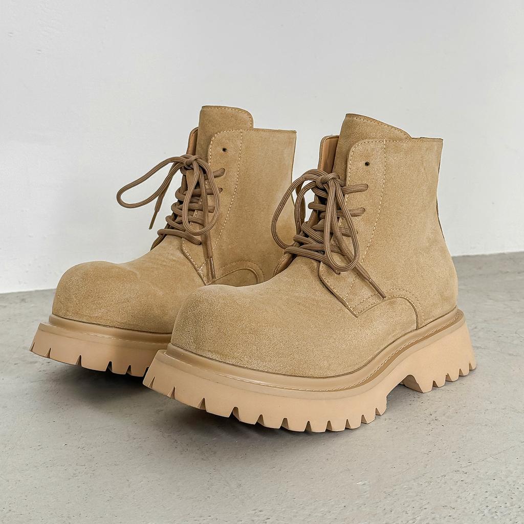 Martin boots short boots new platform spring and autumn boots fried street matte leather retro polished big yellow boots