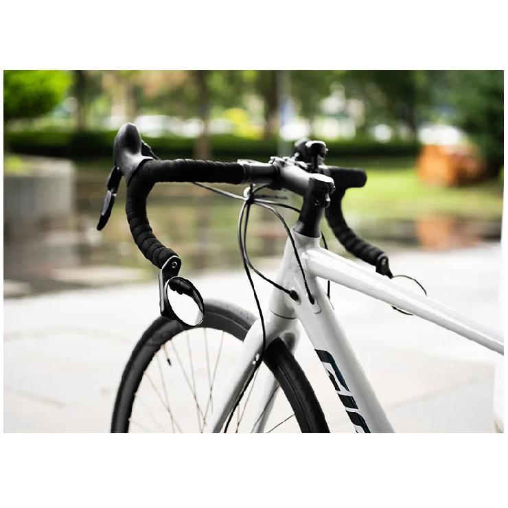 1pc Bicycle Handlebar End Rear View Mirror 360 Degree Adjustable Length Bar End Plug Convex Mirror for Road Mountain Bike
