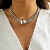 Punk Miami Cuban Choker Necklace Collar Statement Hip Hop Big Chunky Aluminum Gold Color Thick Chain Necklace Women Zircon