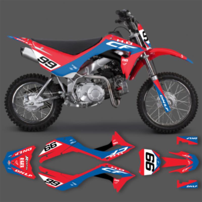 PowerZone Custom Graphics Backgrounds Decals Motorcycle Stickers Kit For HONDA CRF 110F CRF110F 2019 2020 2021 110cc Number Name
