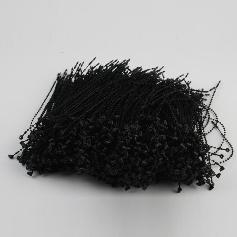 Schwarze Perlenkette mit Handnähnadeln und Snap-Lock-Etikettenstiften