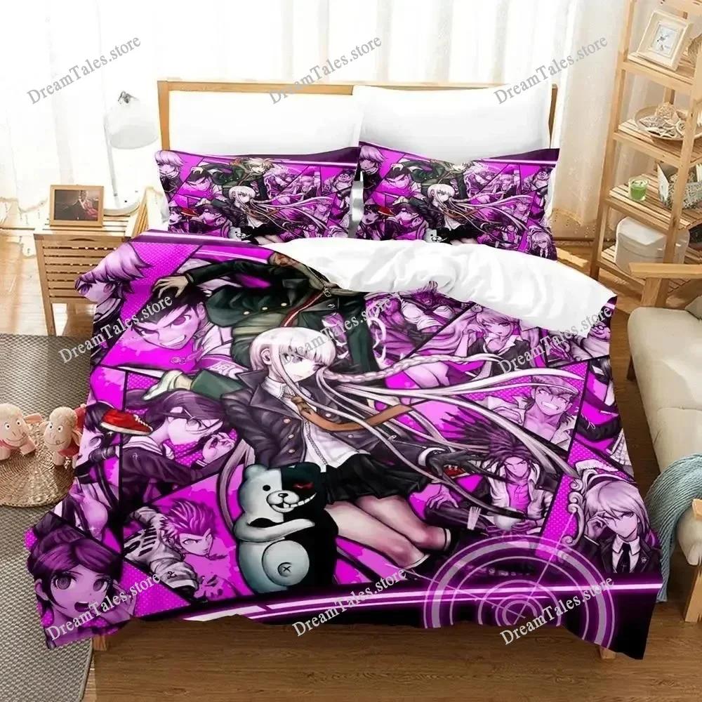 3D Printed Anime Danganronpa Bedding Set Boys Girls Twin Queen Size Duvet Cover Pillowcase Bed Kids Adult Home Textileextile741