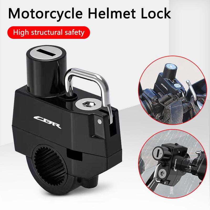QHC2 Motorcycle Helmet Lock Anti-theft Security Metal Lock For Honda CBR 125R 954 600 650F 650R 1100XX 1000F CBR 600RR 1000RR