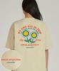 ASTRAL PROJECTION Smile Daisy Round Neck 15-Count Cotton Short Sleeve T-Shirt_Butter