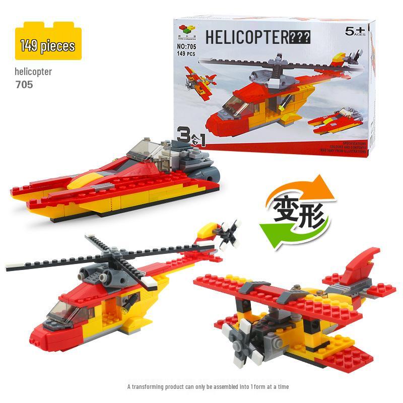 Children's Creative Building Blocks - Car, Airplane, and Fighter Toy Set