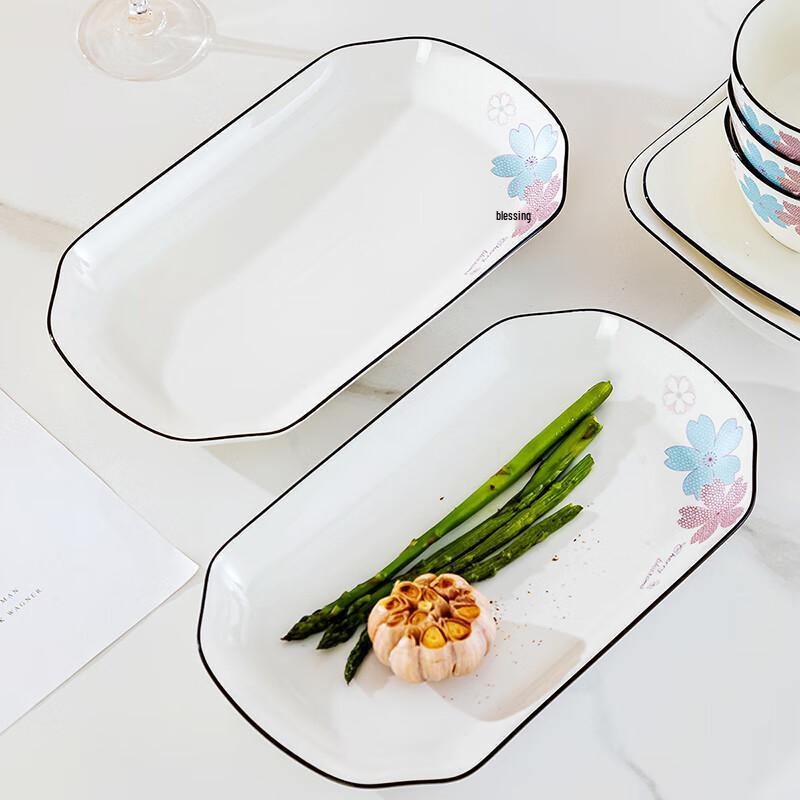 Jingdezhen Europäischer Stil Florales Keramik Fischplatten-Set