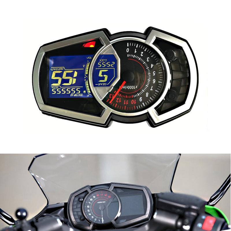 Motorcycle LED Speedometer Odemeter Tachometer Oil Gauge Digital Meters Moto Dashboard for Kawasaki Ninja 650