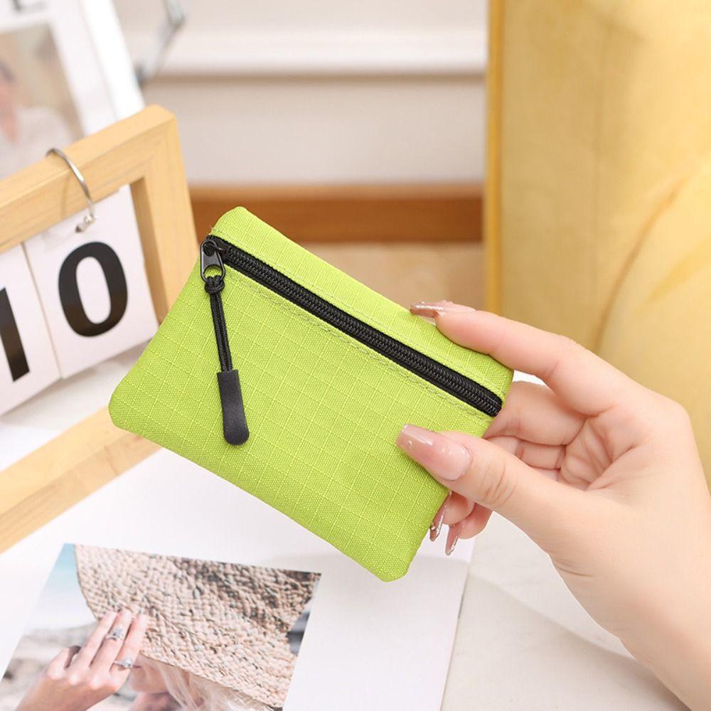 Solid Color Kid Storage Pouch Money Pocket Mini Coin Purse Unisex Zipper Canvas Coin Key Bag