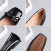 Women's Flat Shoes Shallow Mouth Square Head Single Shoes Women's New Summer Flat Bottomed Soft Leather Large Size Woman Shoes