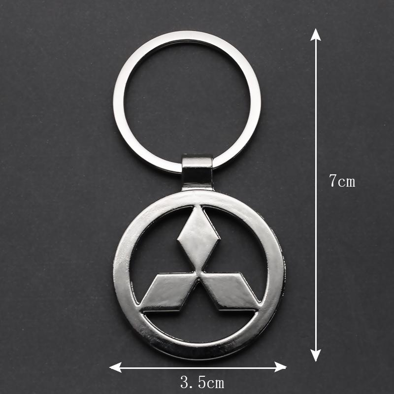For Mitsubishi Ralliart Asx Lancer 9 Outlander 3 l200 Pajero 3D Metal Car Logo Keychain Badge Emblem Key Chain Rings Accessories