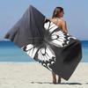 1pc Black Butterfly Patterned Beach Towel, Suitable for Seaside Beaches, Swimming Pools, Bathrooms, Camping Trips
