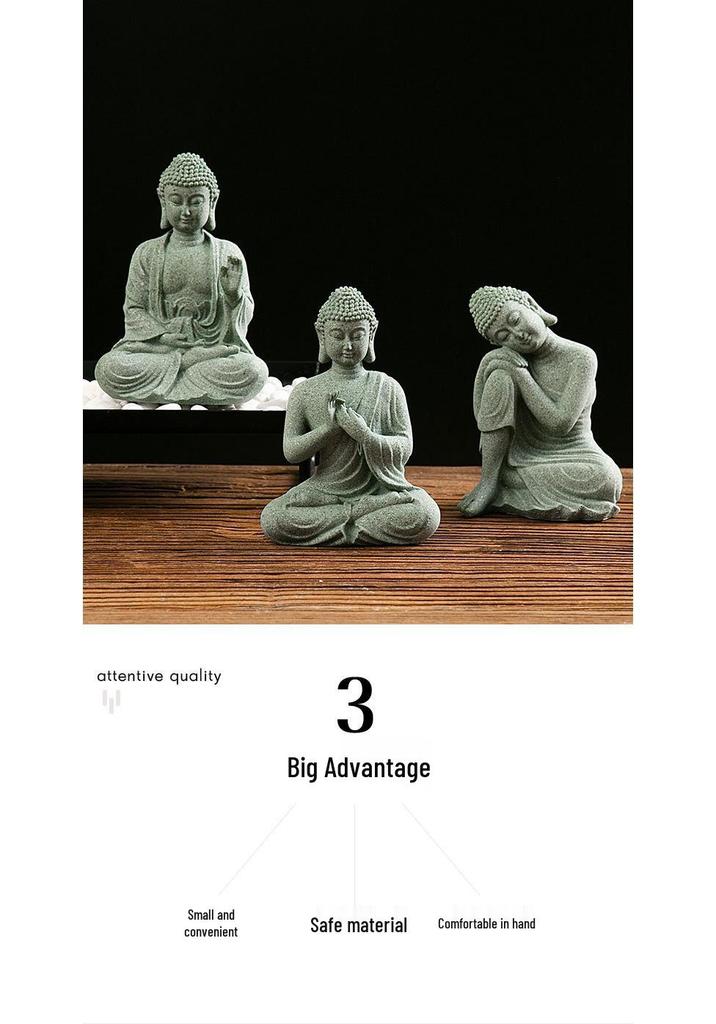 Zen Buddhist Statue Fish Tank Ornaments - Creative Chinese Style Home Decor