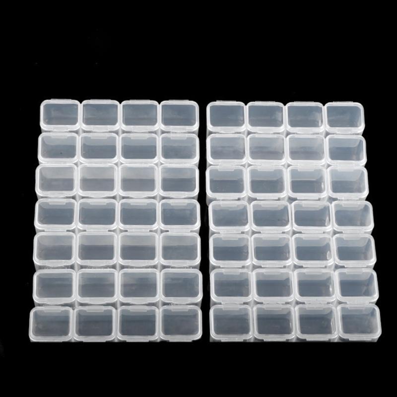 Practical 56 Grids Jewelry Organizer Box Independent for Rhinestone Crystal Bead Organizer Container Small Parts Storage