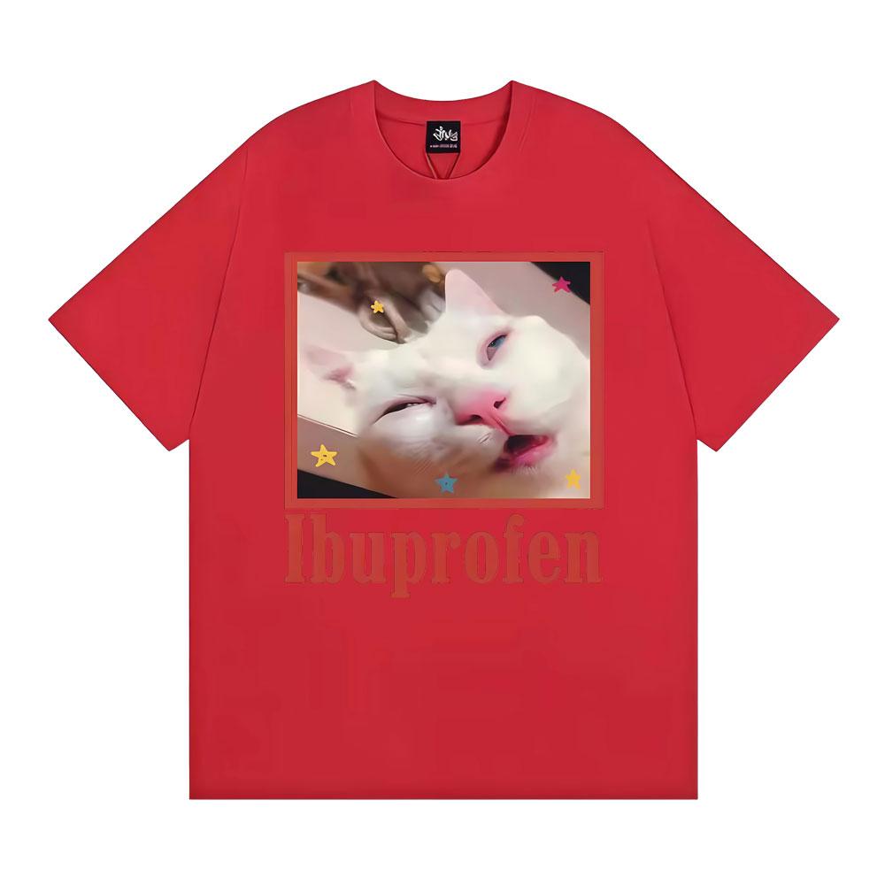 

Lbuprofen Cat Meme Funny Graphic Tshirts Unisex Women Harajuku Fashion High Quality Summer T Shirt Casual Oversized Cotton Tshirt S
