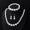 3Pcs Women's Pearl Jewelry Set Simulated Pearls Fashion Simplicity Girl Versatile Earrings Necklaces Bracelets Jewelry Set