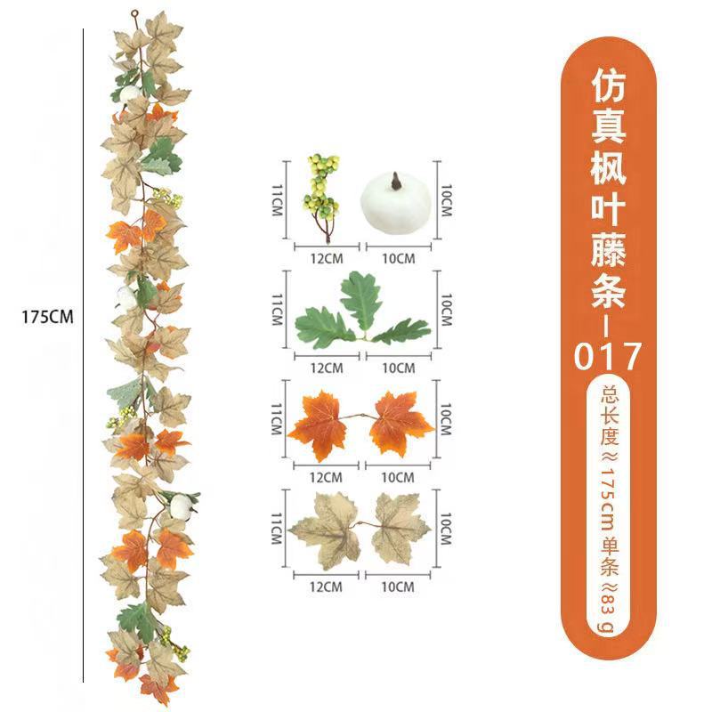 Ratan de Frunze de Arțar Simulat, Ratan de Frunze de Arțar Criptat pentru Festivalul Recoltei, Recuzită Decorativă de Toamnă, Decorațiuni pentru Casă