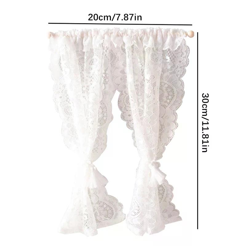 Doll Toy 1/12 Home Dollhouse Miniature Lace Curtain Doll Bedroom Furniture Decor Toy Dolls