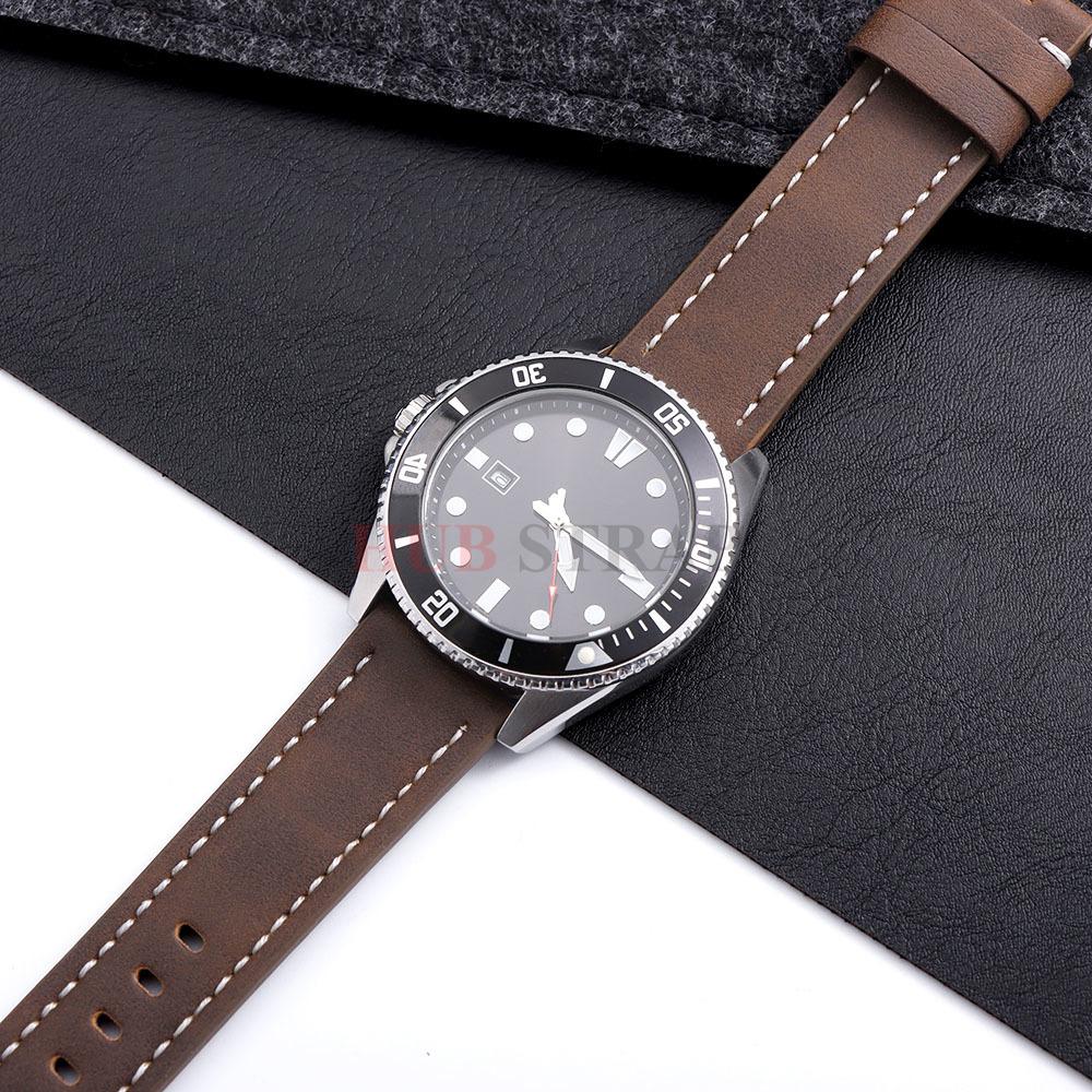 20mm 22mm Vintage Cowhide Watchband for Omega Strap for Seiko PU Belt Wristband Waterproof Sport Men's Bracelet for Smartwatch