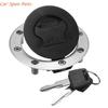 Y4UA Metal Gas Caps And Lock Set Easy Install Motorcycle Caps & Ignition Lock Set for SV650 SV1000 GSF1250 GSXR1000