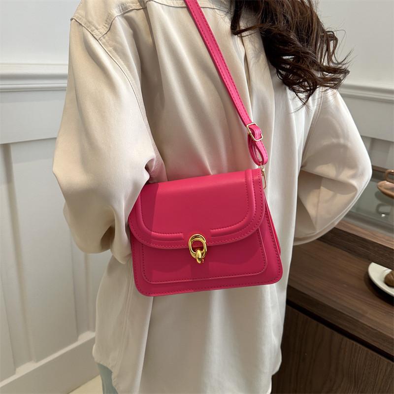 Trendy Street Style Small Square Pu Crossbody Bag For Women With Lock Closure