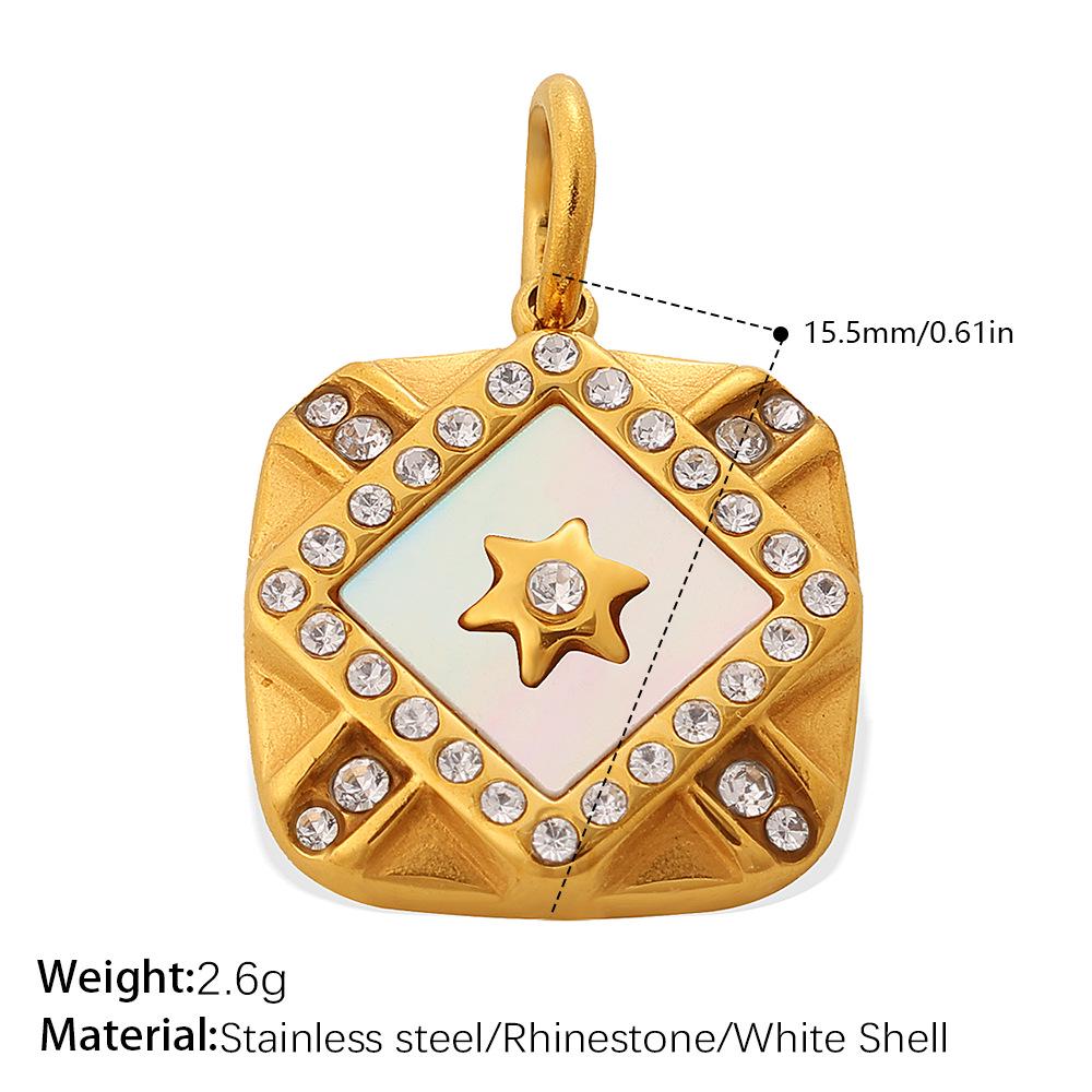 Stylish Gold Embossed Stainless Steel Pendant – Trendy European & American Jewelry Accessory