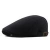 2020 cotton linen beret for men, vintage duckbill cap, artsy young adult forward cap, middle-aged and elderly hat
