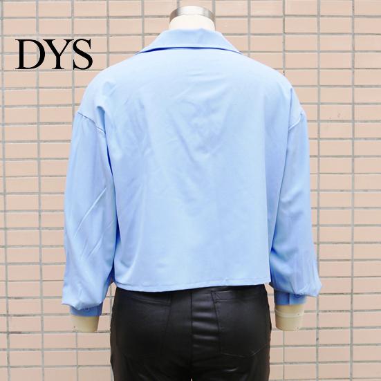 Multi-button Top Women Summer Shirt Lapel Long Sleeve Tops Basic Casual Commuting Style Cropped Single Breasted Flap Pockets Comfortable Long-sleeve