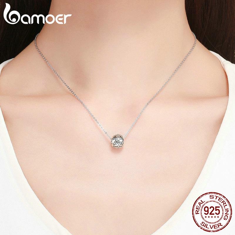 BAMOER 925 Sterling Silver Love Beautiful life Round Circle Beads Charm fit Charm Bracelet DIY