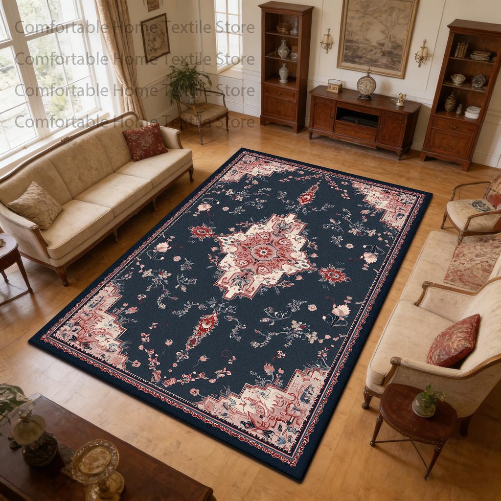 Classical Persian Style Fluffy CARPET FOR LIVE ROOM Decoration Home Washable Soft Rug Large Area Non-slip Short Velvet Foot Mats