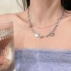 Super Flash Love Zircon Double-layer Collarbone Chain Female Ins Cold Wind Design Sense Stacked Necklace High-grade Neck Chain