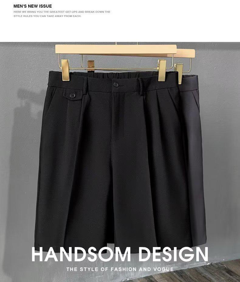 Men's Trendy Loose-Fit Summer Breathable Shorts - Stretchy Streetwear Casual Straight-Leg Suit Pants