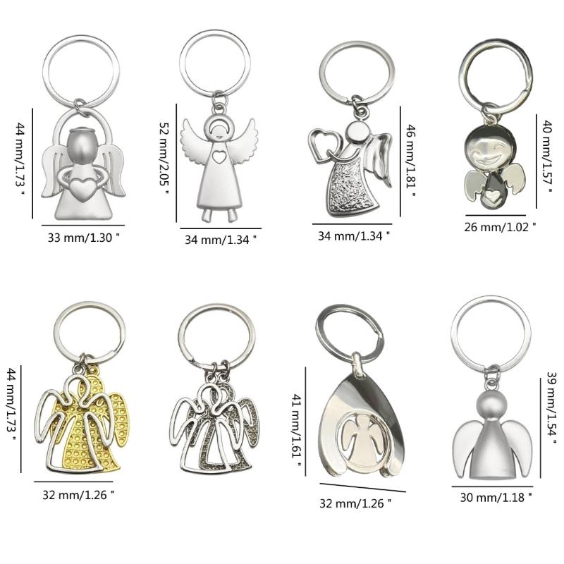 Trendy Angel Wing Keyring Protective Amulet for Men Women Backpack Pendant Decor