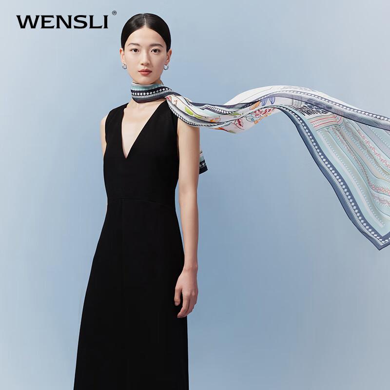 WENSLI Women's Mulberry Silk Brushwork Scarf
