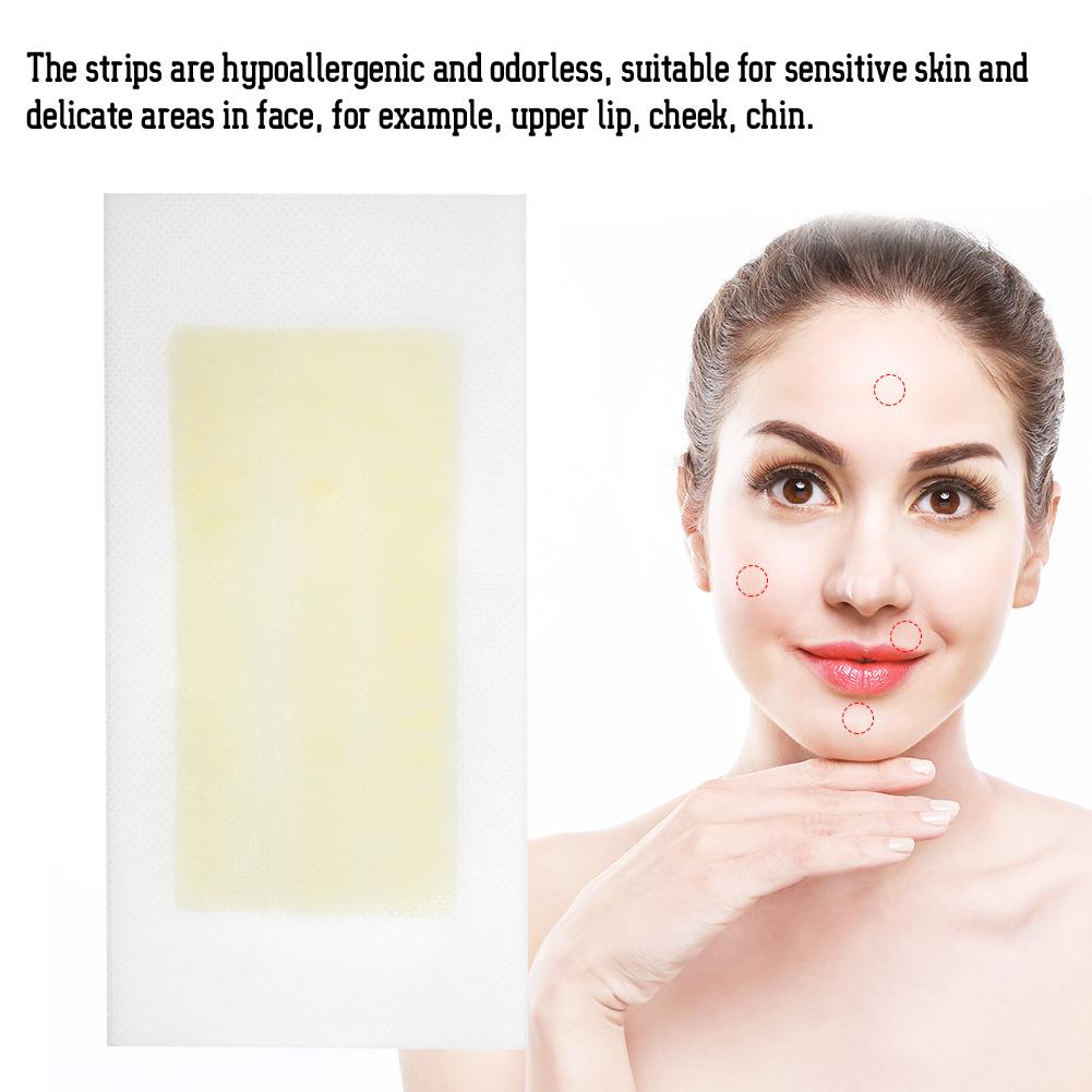 10Pcs Hair Removal Leg Body Face Wax Papers Depilatory Wax Strips(Blue)