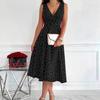 Ladies Elegant Dot Print Bandage Summer Dress Sexy Halter Backless Sleeveless Long Dress Female Beach Holiday Party Dress 2026