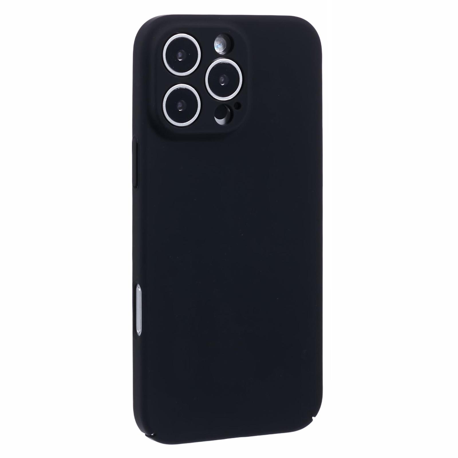 

For iPhone 16 Pro Max Case Skin-Touch Rubberized Hard PC Phone Cover Black