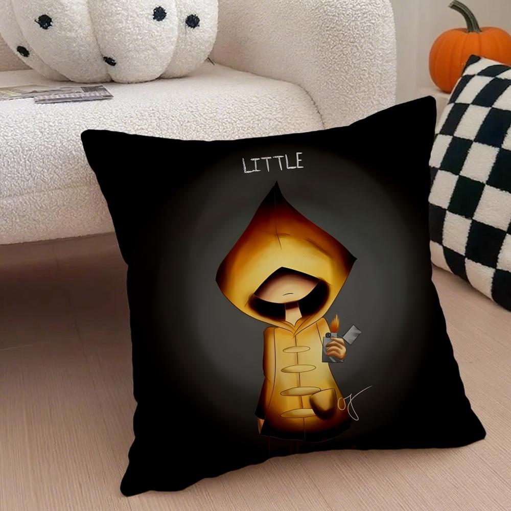 Game LLittle NNightmares Cushion Cover Throw Pillow Cover Hidden Button Durable Polyester Chair Cushion