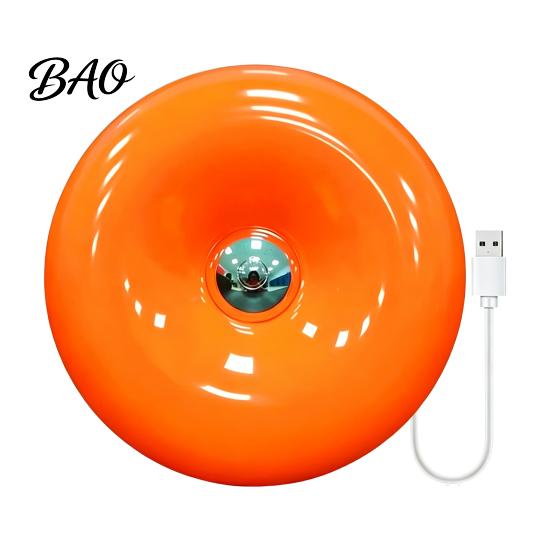 Small Space Lighting Donut Night Light, Wireless Rechargeable 2-in-1 Table Lamp with Touch Dimmer, Warm Orange Bedside Glow Wall Mountable Ambient for