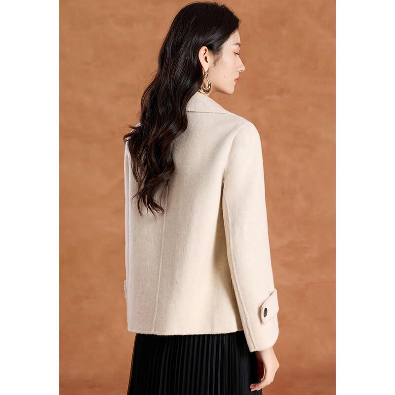 Kebell Women's Double-Faced Wool Lapel Short Coat