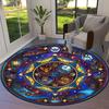 Bat Retro Round Area Rug,Carpet Rug for Living Room Bedroom Sofa Playroom Decor,Non-slip Floor Mat101