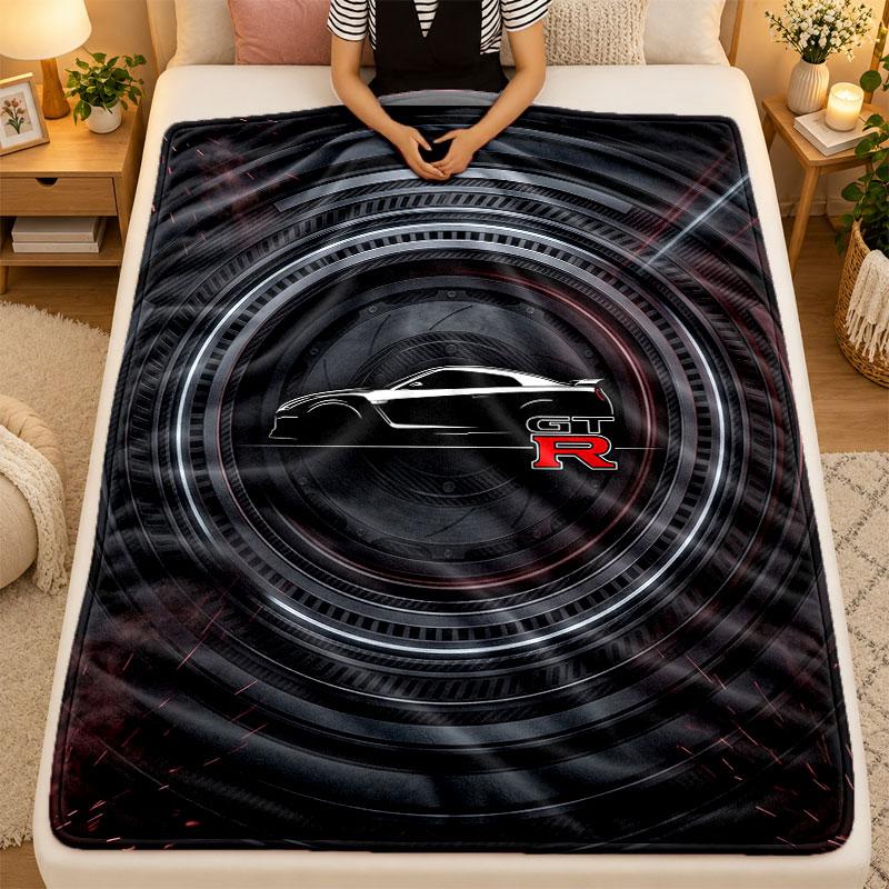 Flannel BlanketNissan GT-R Warm Soft Throw Blanket for Indoor Sofa Bed Living Room Use