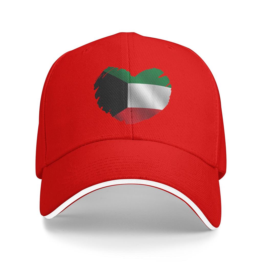 Unisexs WoUnisexs Kuwait Flag On Shape Of Heart Outdoor Hat  Trucker Baseball Caps Casual Baseball Cap Golf Hats