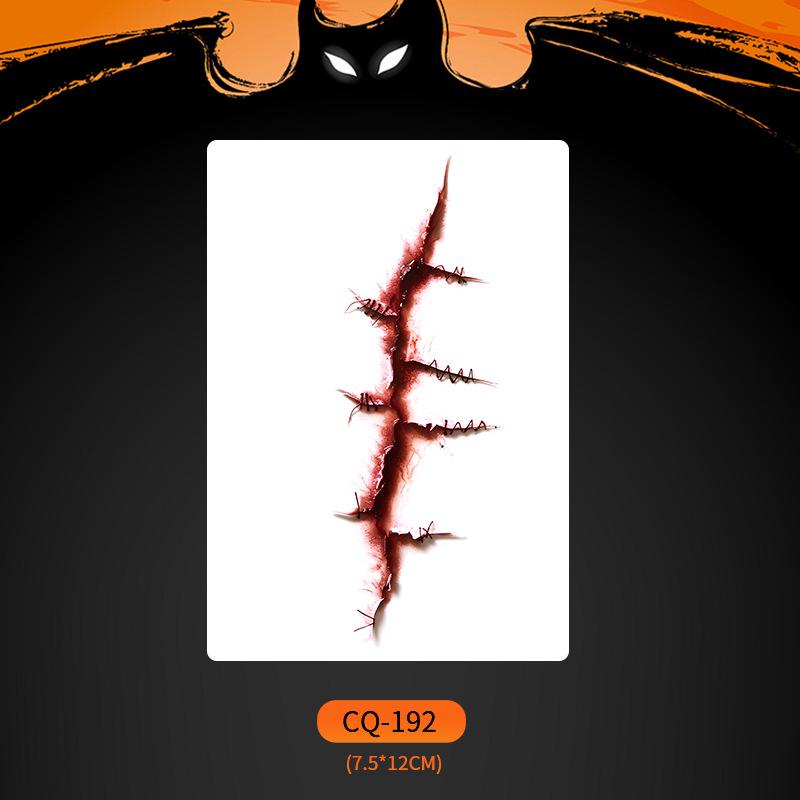 Nuevos Halloween 2024 Pegatinas de Tatuaje de Cara de Boca Grande Aterradoras - Divertido, Impermeable, Maquillaje de Fiesta Colorido