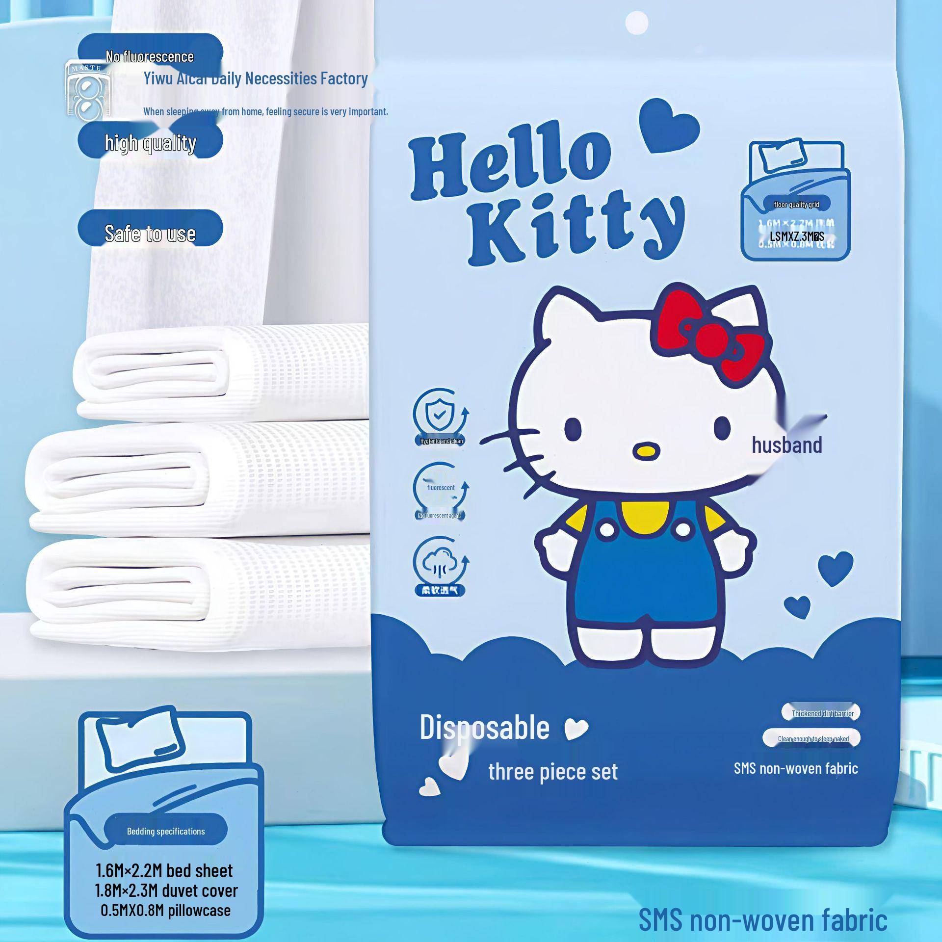 

Travel Disposable Bedding Set: Double Size Duvet Cover & Pillowcase - Anti-Dirty