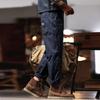 Tooling multi-bag straight jeans men's autumn and winter American trendy brand retro loose wide-leg casual long pants