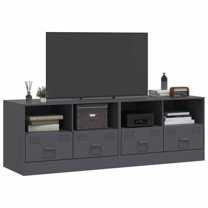 VidaXL TV Furniture 2 Pcs Anthracite 67x39x44 Cm Steel 841744